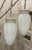 Hollywood Regency 1960s Hollywood Regency Mid Century Swag Two-Light Ceiling Fixture - White Frosted Ruffled Drapery Shades For Sale - Image 3 of 12
