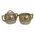 1910s Pickard Hand-Painted Gilt Greek Key Creamer and Sugar Set For Sale