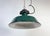French Industrial Dark Green Enamel Factory Pendant Lamp, 1960s For Sale - Image 10 of 18