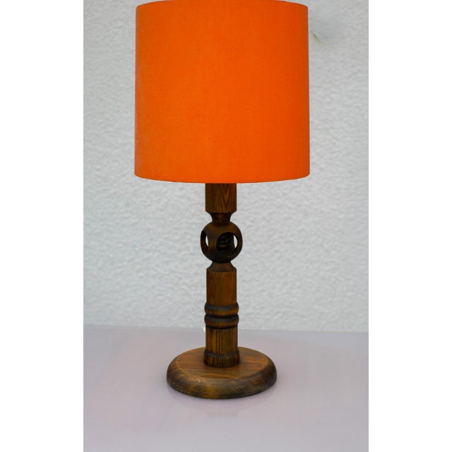 Mid-Century Modern Large Pine Table Lamp by Uno & Östen Kristiansson for Luxus, Sweden For Sale - Image 3 of 14