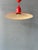 Gold Small Vintage Space Age Red Metal Pendant Lamp For Sale - Image 8 of 13