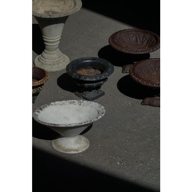 Antique French Cast Iron Garden Urn with Decorative Rim, 1920s For Sale - Image 6 of 16