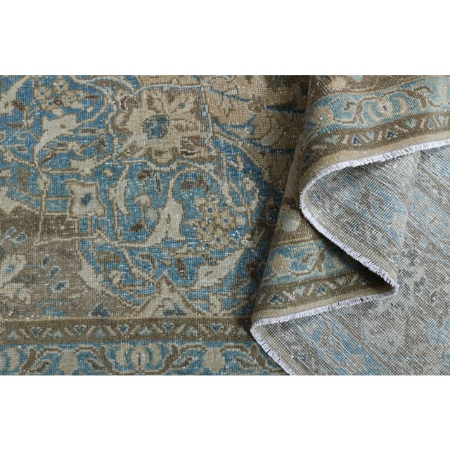 1960s Vintage Persian Handmade Wool Cotton Yellow Area Rug For Sale - Image 10 of 11