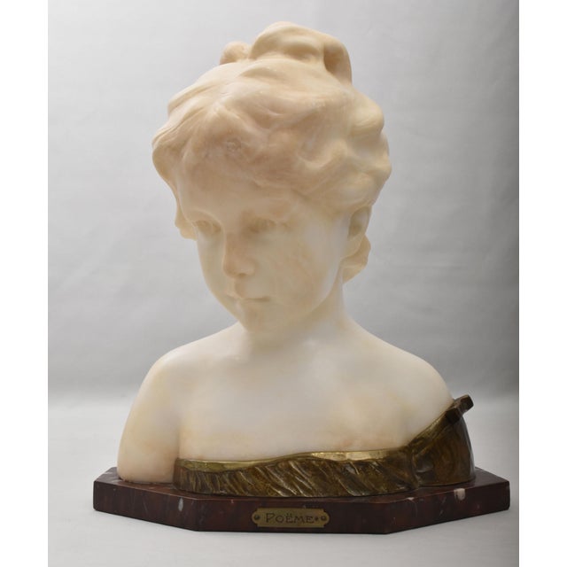 Gino AR, Young Girl Sculpture, 1890s, Alabaster For Sale - Image 10 of 10