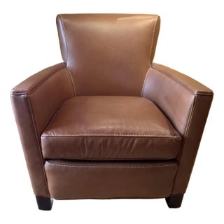 Leather Club Chair by Crate and Barrel For Sale