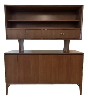 Mid Century Modern Solid Walnut Cabinet/ Display Cabinet/ Hutch