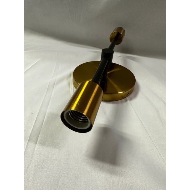 West Elm Double Bulb Brass and Black Sconce Chairish