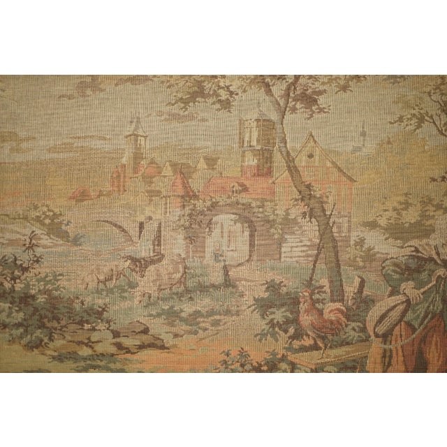 Wood Large French Napoleon III Embroidered Tapestry, 1860s For Sale - Image 7 of 17