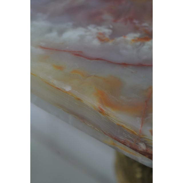 Gold Onyx Marble French Empire Style Column Pedestal For Sale - Image 8 of 12