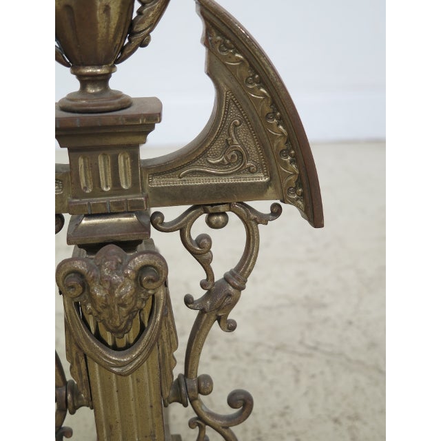 Antique French Brass Fireplace Andirons With Rams Head a Pair Chairish