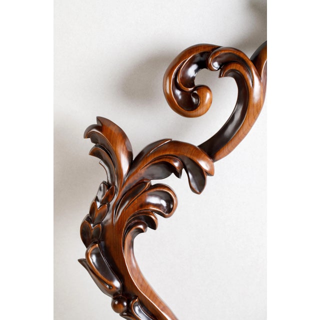 Hand Carved Cherry Wood Style Carved Mirror For Sale - Image 9 of 11