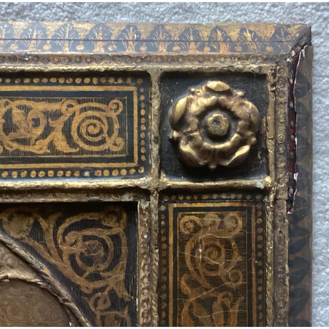 16th/17th C. Italian Old Master Antique Oil on Ornate Wood Panel Religious Icon For Sale - Image 4 of 10