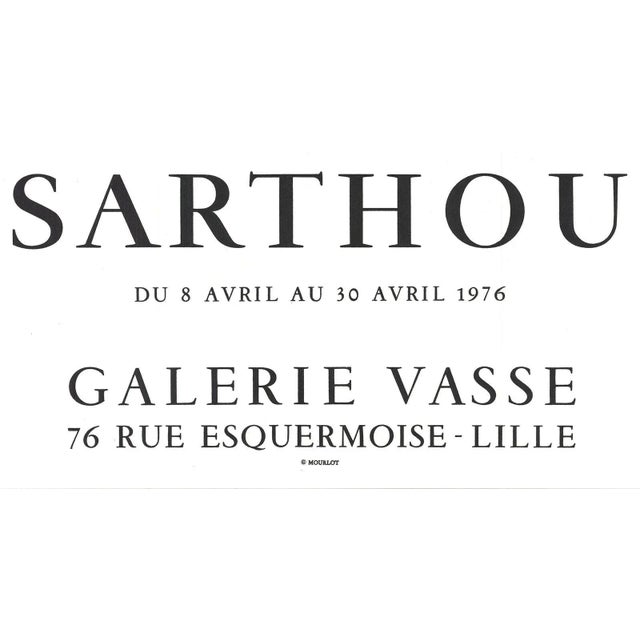 Contemporary 1976 Maurice-Elie Sarthou 'Galerie Vasse' Contemporary Lithograph For Sale - Image 3 of 5