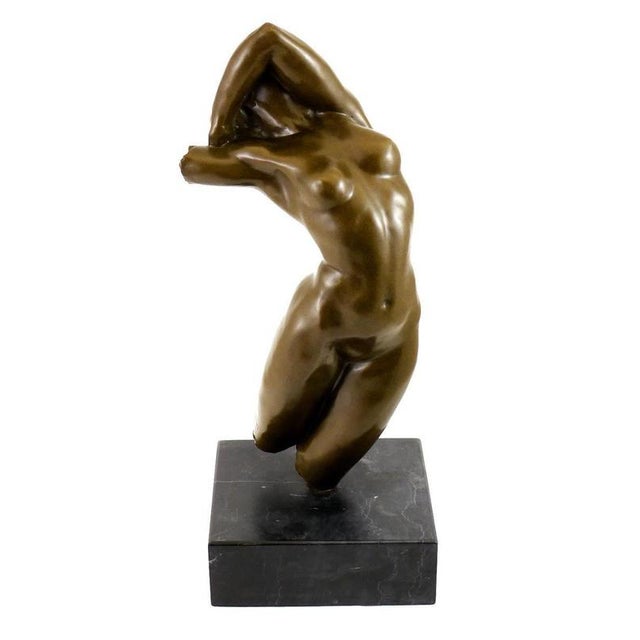Modern Brown Patinated Torso Sculpture, 20th Century, Bronze For Sale - Image 5 of 9