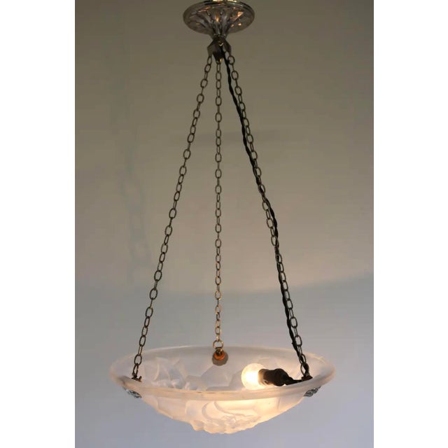 Antique French Art Deco Pendant Light by David Gueron Degue, 1925 For Sale - Image 9 of 15