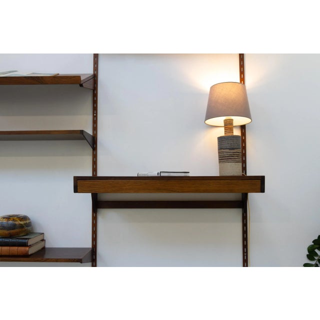 Danish Rosewood 2-Bay Wall Unit with Desk in by Kai Kristiansen for FM Feldballes Møbelfabrik, 1960s For Sale - Image 13 of 18