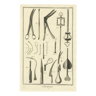 Antonio Baratti, Suture Needles and Screw Instruments, Diderot Chirurgie Plate Iii, 1772, Engraving For Sale