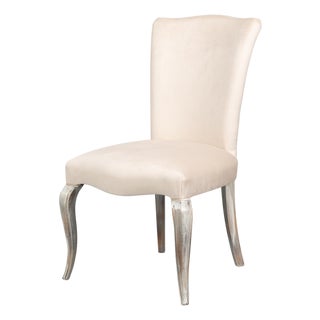 Louis XV Dining Chairs in Cream with Silvered Legs, Sets of 2 For Sale
