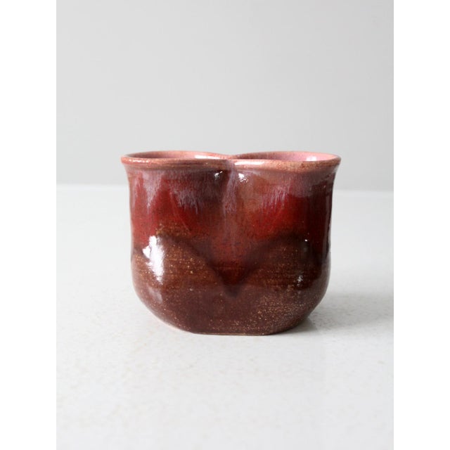 Late 20th Century Vintage Studio Pottery Double Vase For Sale - Image 5 of 10