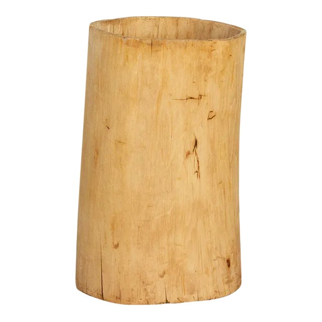 Large Farmhouse Bleached Wood Pot For Sale