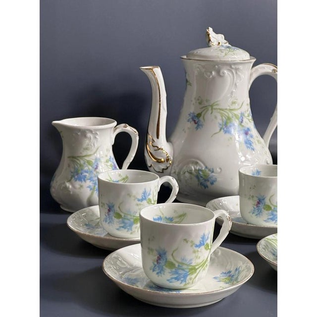 Gold Porcelain Coffee Service from William Guerin and Co. Limoges, Late 19th Century, Set of 15 For Sale - Image 8 of 11