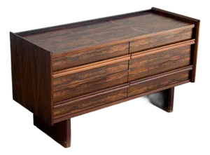 Rosewood Four Drawer Dresser Chest Low Storage Bagn Møbelindustri Bruksbo Norway 1960s