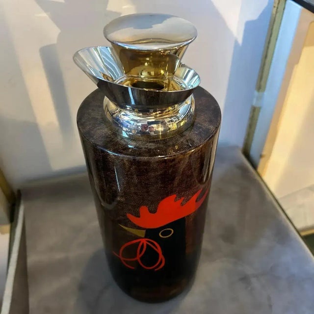 Mid-Century Modern 1950s Mid-Century Modern Brass and Brown Goatskin Thermos Carafe by Aldo Tura For Sale - Image 3 of 13