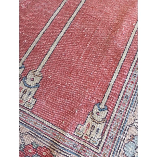 Turkish Ladik Prayer Rug with Three Niches on a Red Background, 1920s For Sale - Image 11 of 15
