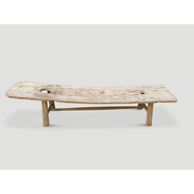 Andrianna Shamaris Impressive Bleached Teak Wood Chaise or Bench For Sale - Image 16 of 18
