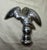 Metal Antique Heavy Solid Chrome Plated Brass Open Winged Eagle Bird Flag Finial For Sale - Image 7 of 9