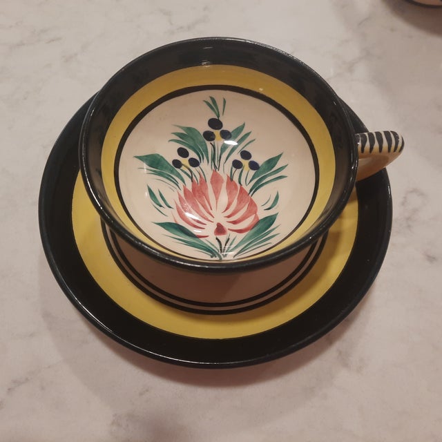 1980s Henriot Quimper Tea for Two Set - 7 pcs For Sale In Austin - Image 6 of 7