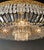 Antique Oval Flush Mount Chandelier Brass Crystal Ceiling Light Restored Gold For Sale - Image 4 of 10