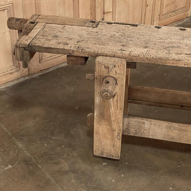 19th Century Rustic Carpenter's Bench For Sale In Dallas - Image 6 of 12