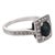 Vintage Sapphire Diamond 18k White Gold Ring, Size 6 For Sale - Image 4 of 6