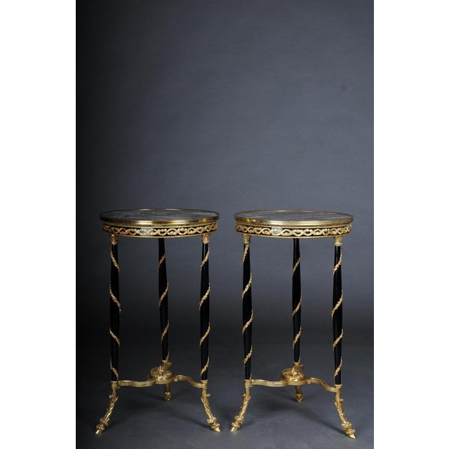 20th Century Empire Round Side Table in Marble in Style of Adam Weisweiler For Sale - Image 14 of 16