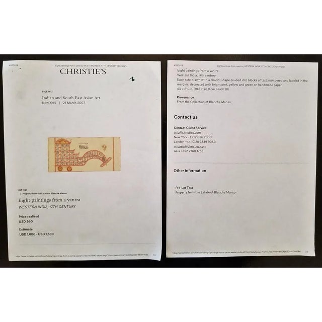 17th Century 17c Set of 8 Paintings From a Yantra For Sale - Image 5 of 13