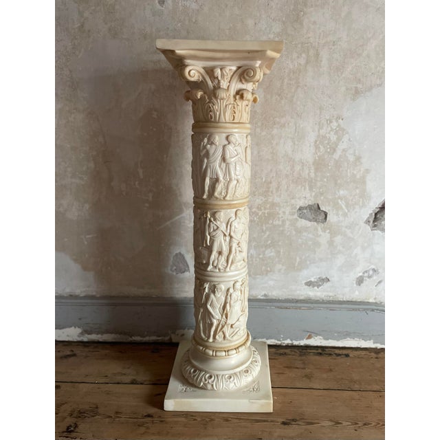 Classical Revival Carved Resin Column Pedestal Chairish