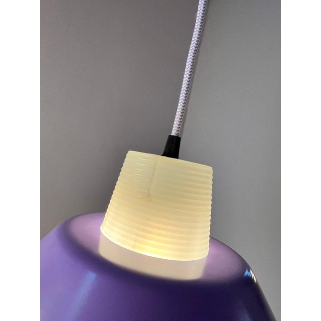 Danish Hanging Lamp in Purple and White For Sale - Image 6 of 11