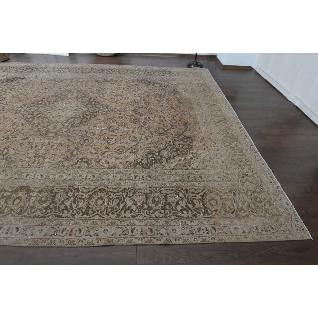 1970s Vintage Persian Handknotted Wool Orange Oversize Area Rug For Sale In San Francisco - Image 6 of 11