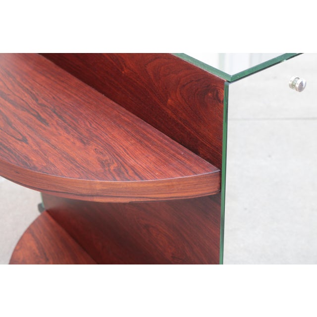Wood French Art Deco Mahogany and Mirror Side Table, France Ca. 1930 For Sale - Image 7 of 7