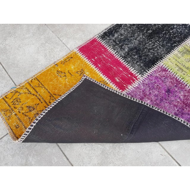 Turkish Bohemian Colourful Oushak Vintage Runner For Sale - Image 3 of 10