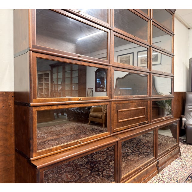 Brown Large English Modular Bookcase from Globe Wernicke, Set of 3 For Sale - Image 8 of 18