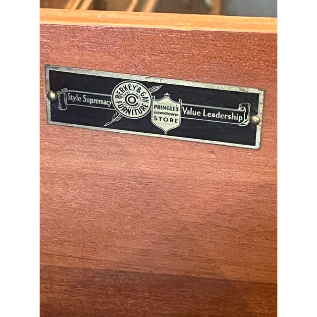 1920s Berkey & Gaye Walnut Chest With Mirror For Sale - Image 9 of 13