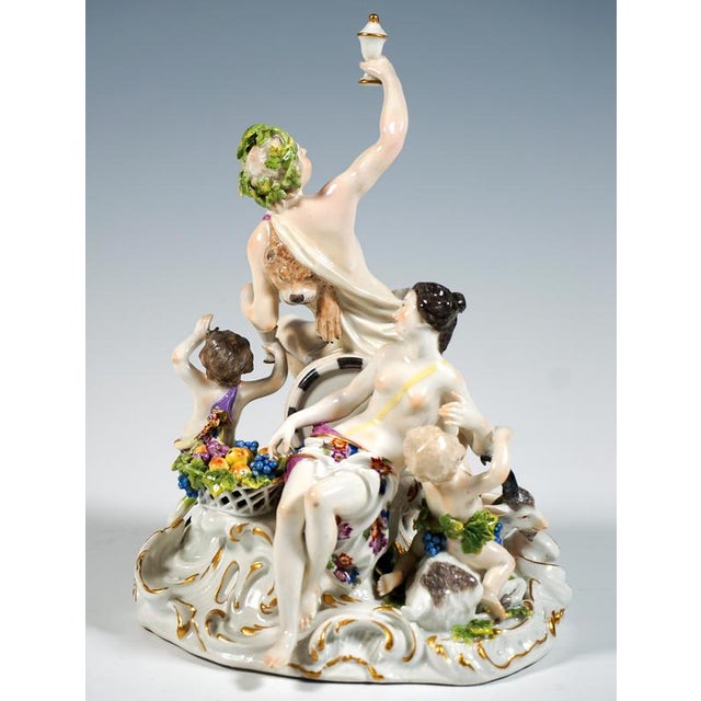 Rococo Porcelain Bacchanal with Wine Barrel by Kaendler & Meyer for Meissen, 1760 For Sale - Image 3 of 11
