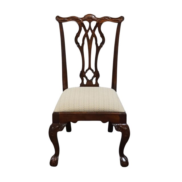 Chippendale Century Furniture Solid Mahogany Traditional Chippendale Style Ball & Claw Dining Side Chair 400-581 For Sale - Image 3 of 10