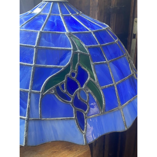 1960s Large Pendant Light in Colored Stained Glass, 1960s For Sale - Image 5 of 18