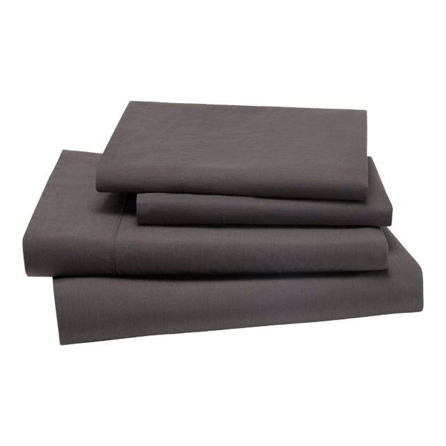 Lorimer Bedding King Fitted Sheet in Coal For Sale