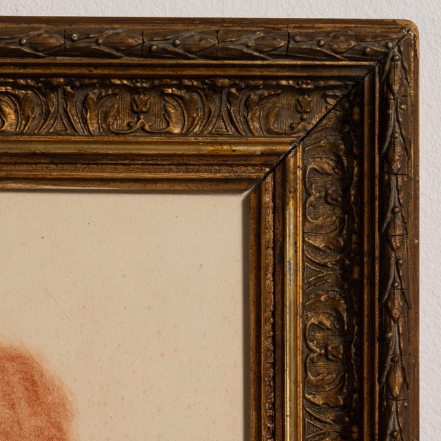 Wood 20th Century "Female Portrait" Oil on Canvas For Sale - Image 7 of 9