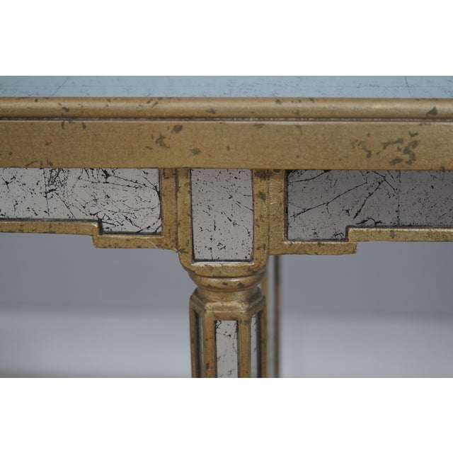 Gold Theodore Alexander Hollywood Regency Mirror Surface Sofa or Hall Table For Sale - Image 8 of 13