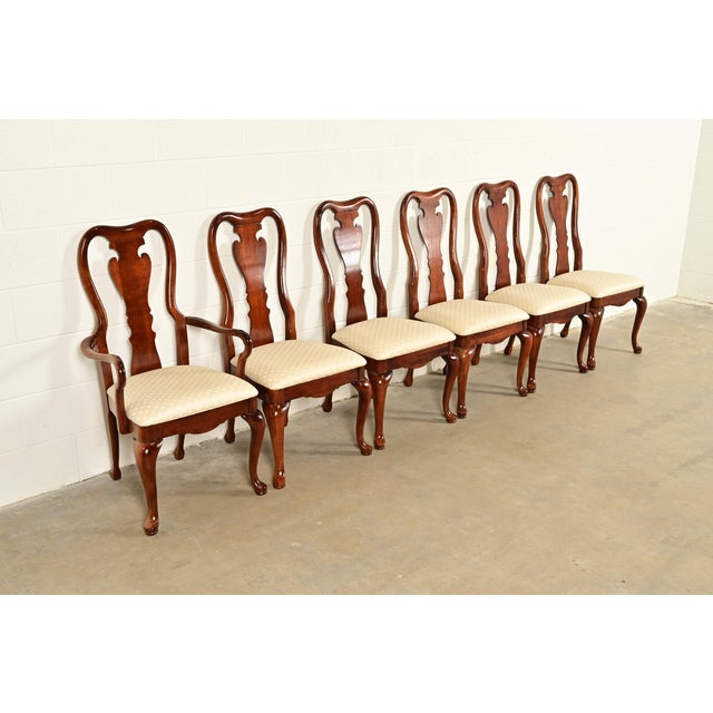 Thomasville Queen Anne Carved Solid Mahogany Dining Chairs | Set of Six For Sale - Image 15 of 15